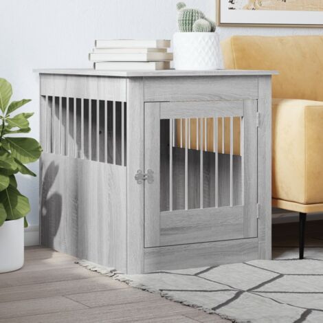Jaula para perros madera ingeniería gris  64,5x80x71 cm