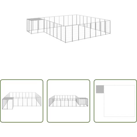 Jaula -  Perrera plateada 20,57 m² acero