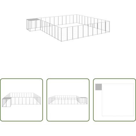 Jaula -  Perrera plateada 31,46 m² acero