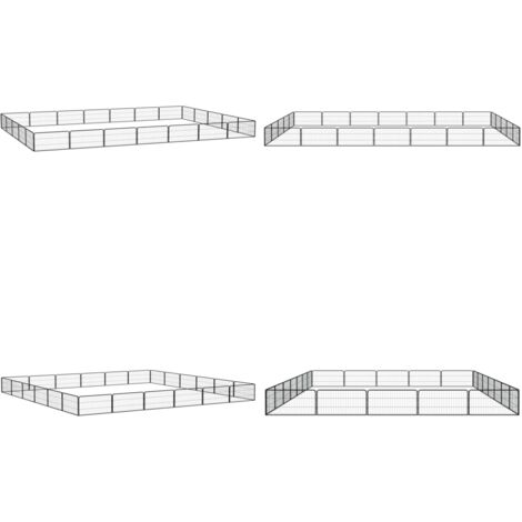 Jaula perros 24 paneles acero recubierto polvo negro 100x50 cm - Corral para cachorros - Jaula para perros