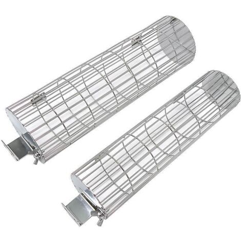 Jaula rodante para barbacoa, herramienta para parrilla de barbacoa de acero inoxidable para exteriores, 50,5  7,5 cm