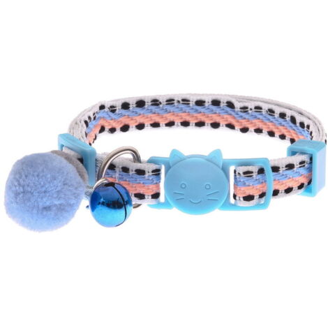 Jaune - Collier modèle boule de neige avec motif et pom pom pour chats