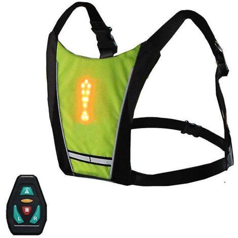 jaune Gilet De Cyclisme Rflchissant, Rflchissant Sac  Dos Attachement Clip, Rechargeable Usb Avec Led Clignotant Tlcommande Quipement De Scurit Po