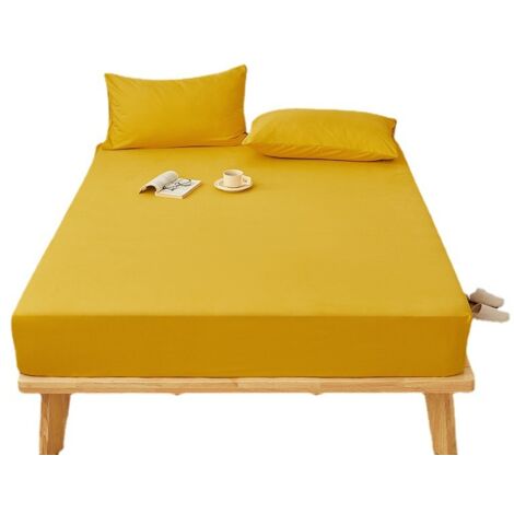 Jaune gingembre, 137 x 190 + 35 cm - couvre-lit, protège-matelas