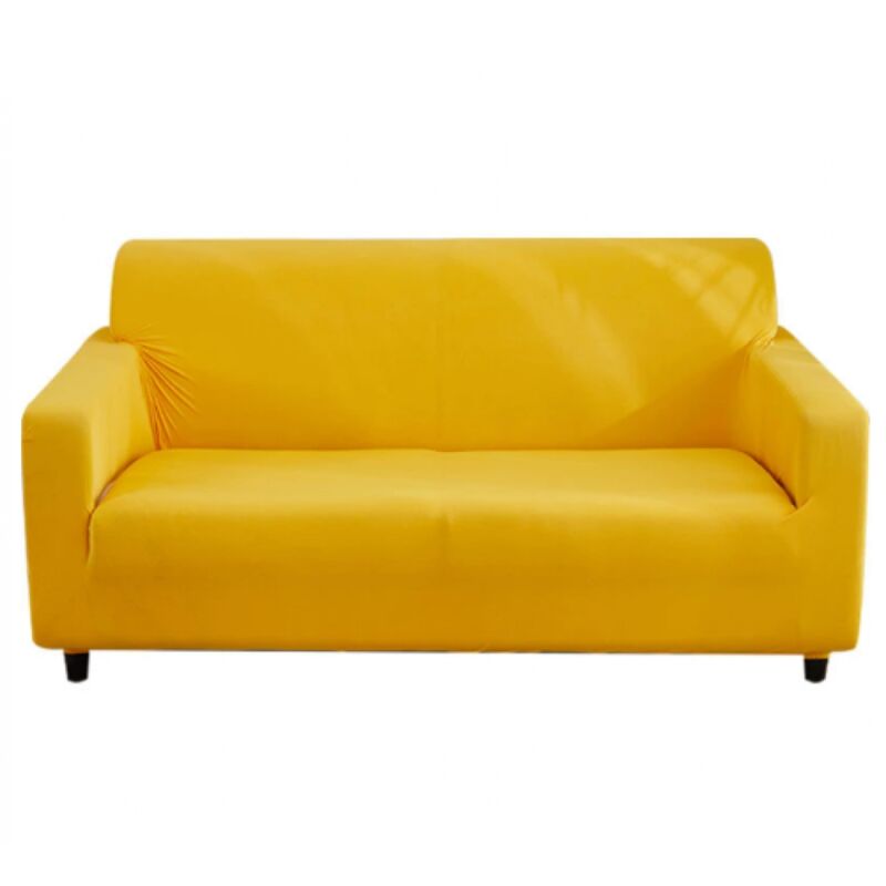 Jaune - Housse de canapé 2 places 150-185 cm, extensible, élégamment douce, universelle, antidérapante, lavable Jaune - Housse de canapé 2 places 150-185 cm, extensible, élégamment douce, universelle, antidérapante, lavable