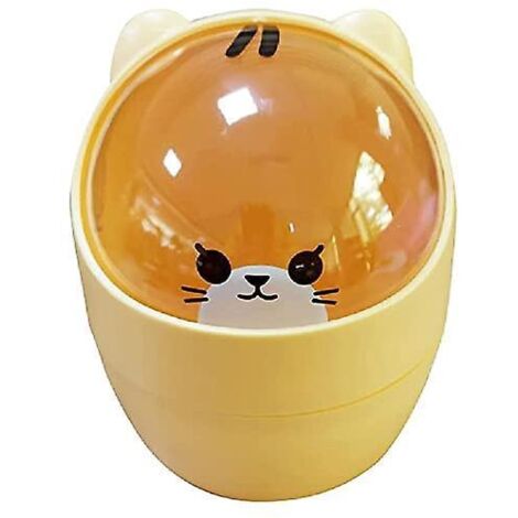 jaune , Mini Poubelle De Bureau Avec Couvercle, Poubelle De Table Portable, Poubelle De Table De Maquillage, Pour Maison Salon Cuisine Chambre Sal