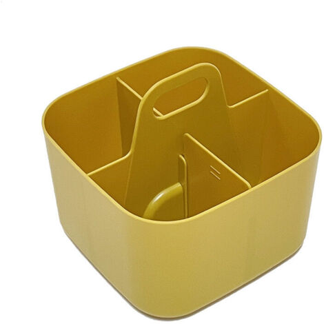 Jaune Organisateur polyvalent Caddy de rangement empilable en plastique avec poignée Caddy d'artisanat, caddy de bureau, organisa