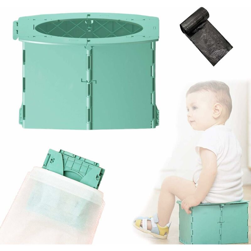 Vert Pot pour bébé,Pliante Toilettes pour enfants,Trainer Pot wc Pour Chaise Bébé,Portable Siège de Pot pour Voyage ExtérieurToilette de