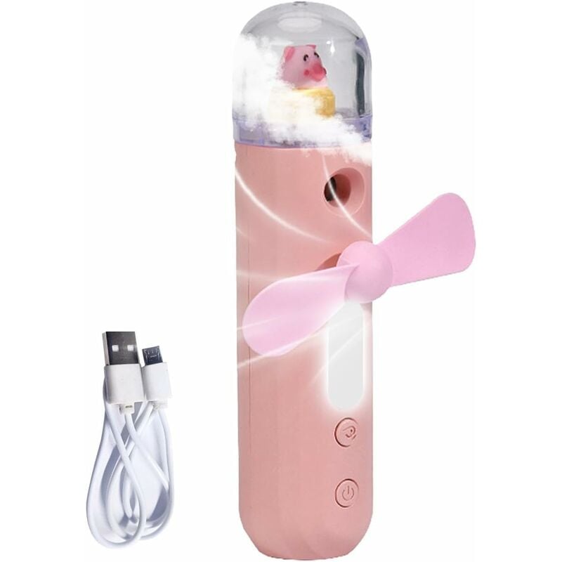 Csparkv - Rose Ventilateur brumisateur portatif avec vaporisateur de brouillard d'eau petit ventilateur portatif portatif rechargeable usb