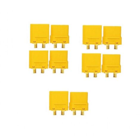jaune，5 Paires XT90 Batterie Connecteur, XT90 Connecteur mâle et Femelle, avec Thermorétractable Tube, pour RC Lipo Battery