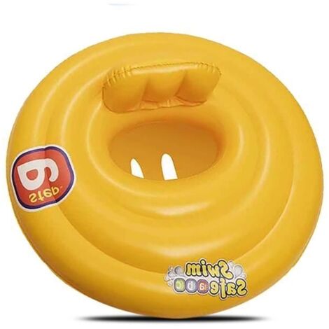(Jaune)Anneau de natation pour bébé, bouée gonflable piscine, bague flottante avec siège pour enfants - Diamètre 69 cm