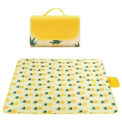 (jaune)Couverture de Pique-Nique 145x200CM, Tapis de Pique-Nique Pliable, Imperméable, pour Jardin, plage, Camping, Voyages en Famille