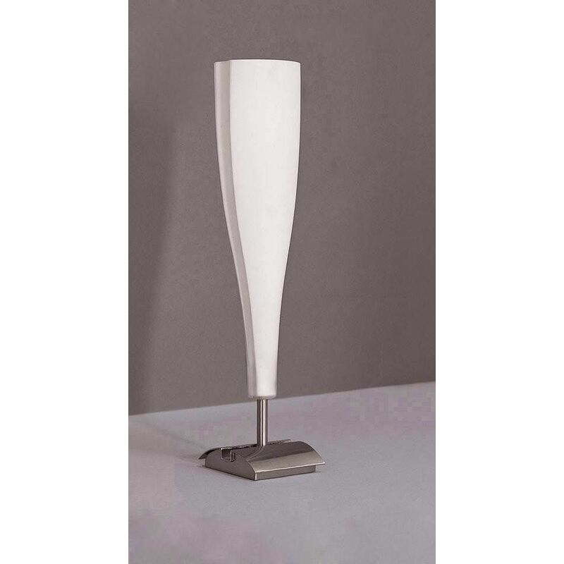 Java Big Table Lamp 1 E14 bulb, satin nickel / frosted white glass