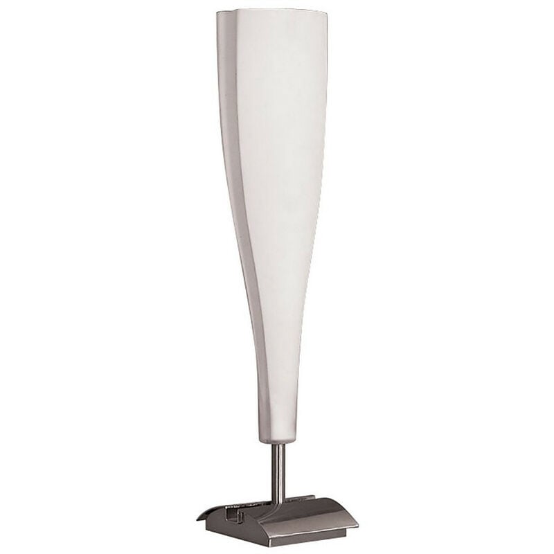 Inspired Mantra Java Table Lamp Big 1 Light E14, Satin Nickel/Frosted White Glass