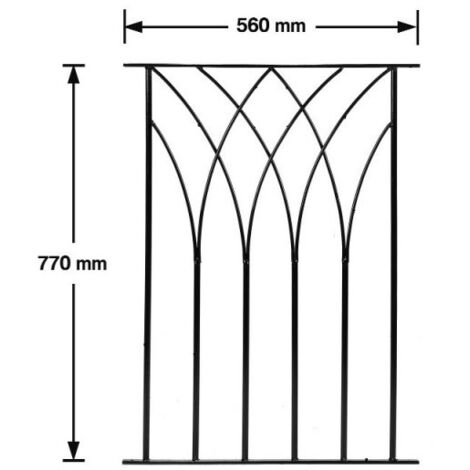 Java Decking Fence Panels - Solid Steel - FIts Gap of 560 mm x 770 mm High - Electro Galvanised/Black Powder Coated