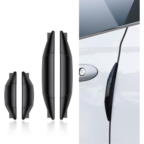Jawmoy - 4 bandes anti-collision pour portières de voiture, protection anti-impact pour rétroviseurs, caches décoratifs, protection universelle pour bords de portières latérales (noir)