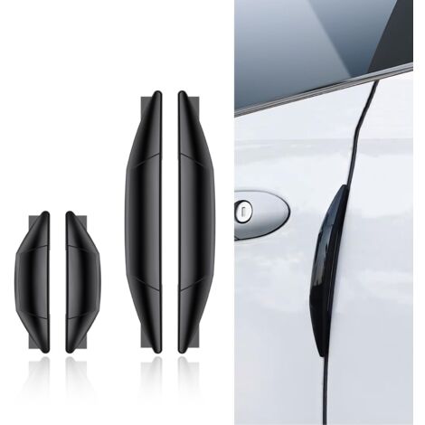 Jawmoy 4 bandes anti-collision voiture noires, pour portières et rétroviseurs. Universelles et discrètes, protègent la carrosserie.