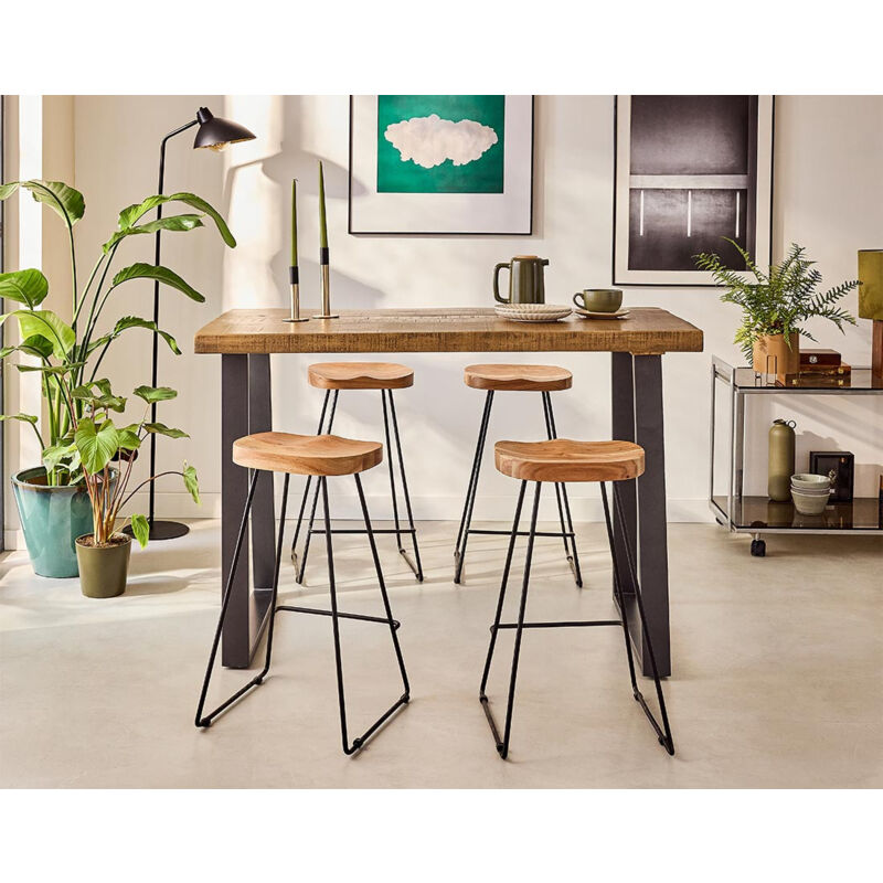 Lisa Design - Jayto - table de bar - bois massif de manguier - 4 personnes