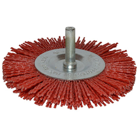 JAZ disco abraslon 100mm. rojo con eje , Cepillo de disco abraslon CNA 1000. - Tamaño: 100 mm. - Grano: 80. - Color: Rojo. - Características: - Para aplicaciones en seco.