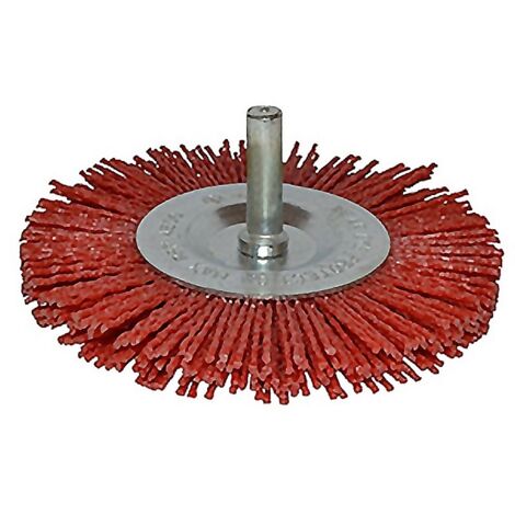 JAZ disco abraslon 75mm. rojo con eje , Cepillo de disco abraslon CNA 7500. - Tamaño: 75 mm. - Grano: 80. - Color: Rojo. - Características: - Para aplicaciones en seco.