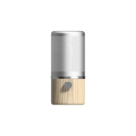 Jazz Lampe de table cylindrique en frêne, blanc plat, interrupteur sur pied de lampe 1x E27