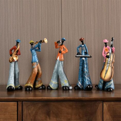 Jazzband-Musikerfiguren, Vintage-Musikerfiguren, Harzstatuen B