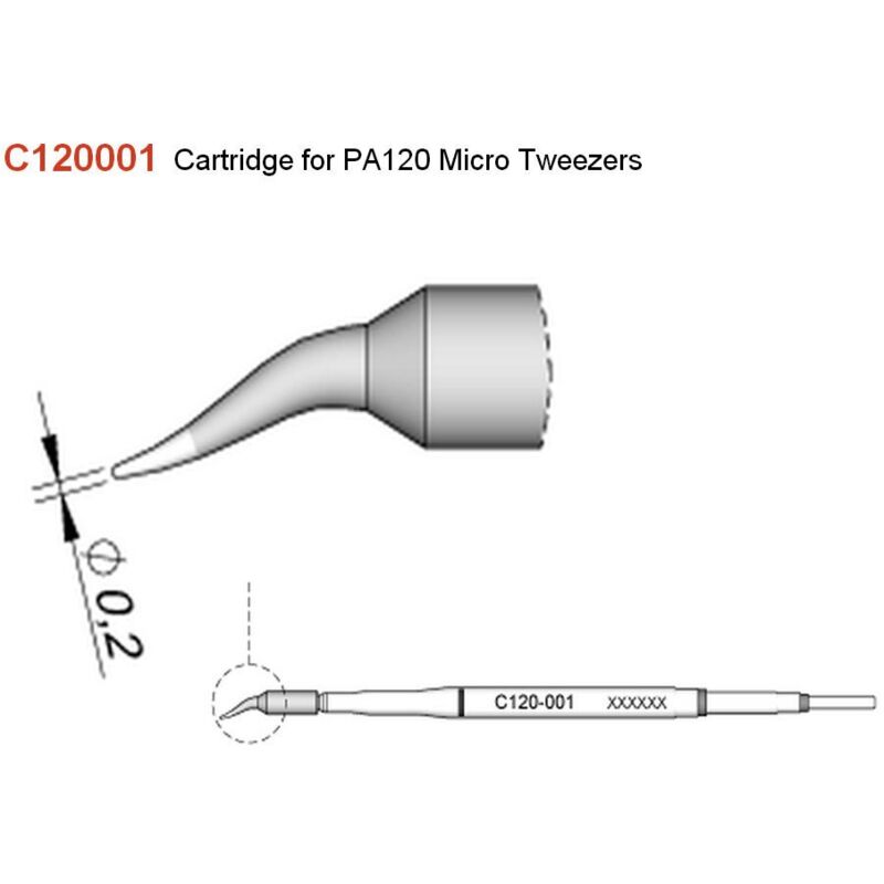JBC - Double pince à cartouche en ligne 0,2mm C120001