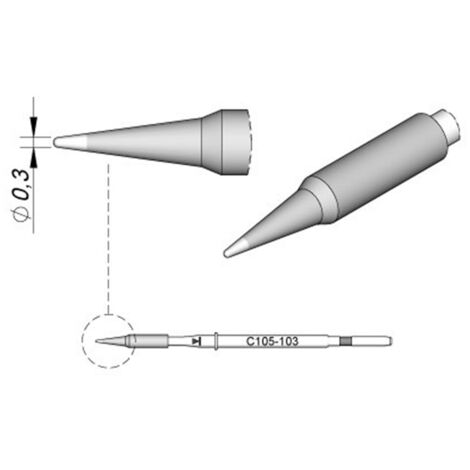 JBC Tools C115103 Lötspitze Rundform, gerade Spitzen-Größe 0.3 mm Inhalt 1 St.