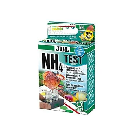 JBL NH4 Ammonium Test Set, Test rapide pour déterminer le taux d'ammonium/ammoniaque dans les aquariums d'eau douce et d'eau de mer et dans les bassins