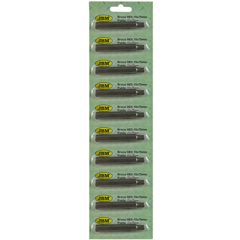 

10378 BROCA HEX.BOCA 10x75mm LARGO,punta 7mm - JBM