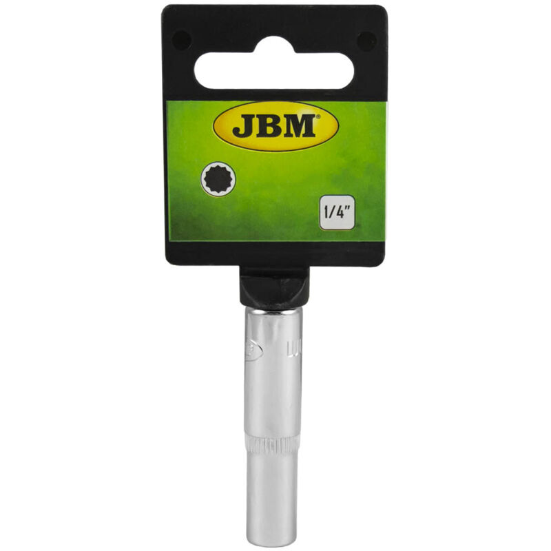 

13589 Vaso De 1/4' 12 Cantos 9Mm 50Mm Largo Cromado - Jbm