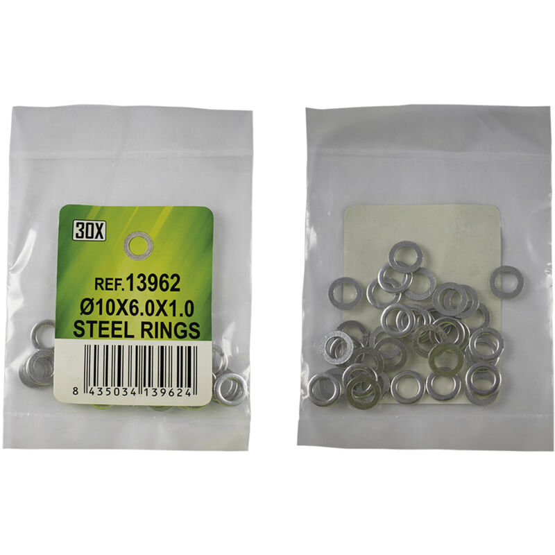 

13962 BOLSA DE 30 ARANDELAS DE ACERO - Ø10x6.0x1.0 - JBM