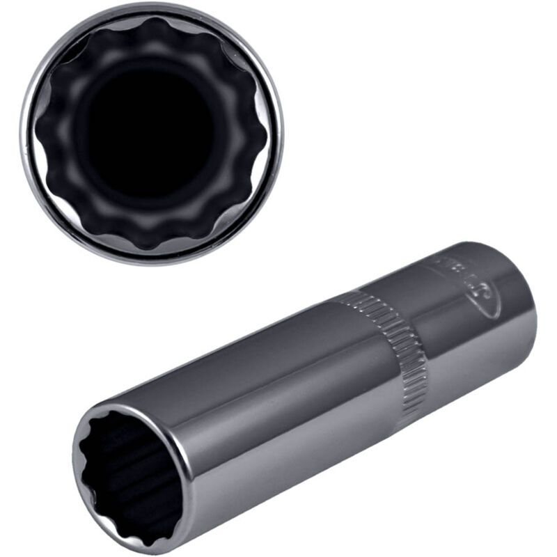 

14510 Vaso 12 Cantos 1/2' 75Mm Largo 16Mm Cromado - Jbm