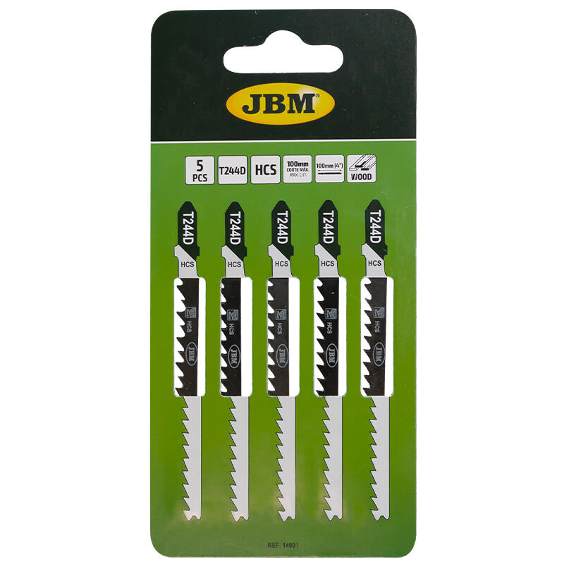 

14991 Set De 5 Hojas De Sierra De Calar T244D Para Madera Para Ref. 60010 - Jbm