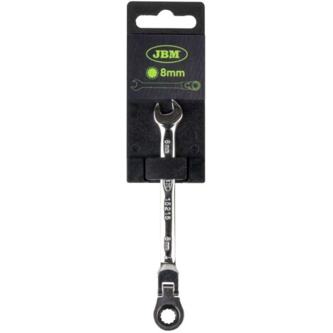 JBM 15216 RING-MAULSCHLÜSSEL MIT FLEXIBLEM KOPF 8 ММ – MIT SPIEGELBELAG