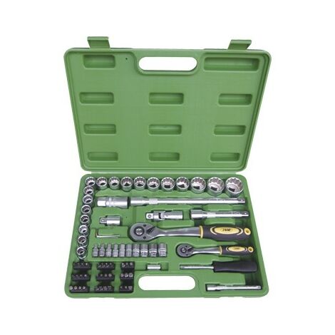 JBM 51316 ESTUCHE DE HERRAMIENTAS DE 74 PIEZAS CON VASOS DE 12 CANTOS