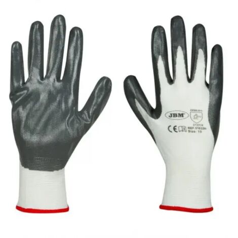 JBM 51634 x 12Uds GANTS PAUME RENFORCE NITRILE T.9