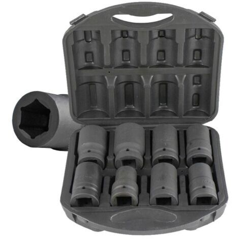 JBM 52056 Clé à Choc Auto Douilles pour Multiplicateur de Force, Set de 8