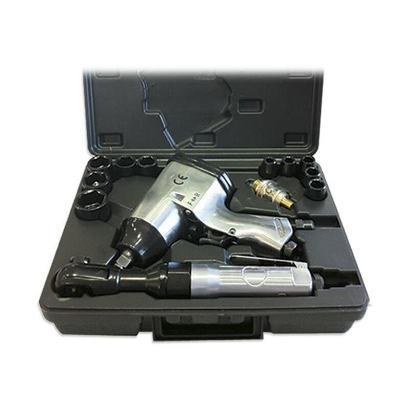 

Estuche de 16 piezas nuemáticas con pistola y carraca impacto JBM 52156