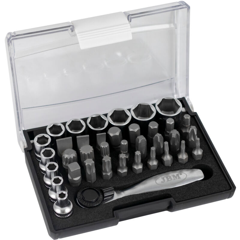 JBM - coffret de 38 pièces avec mini cliquet 1/4' 52198