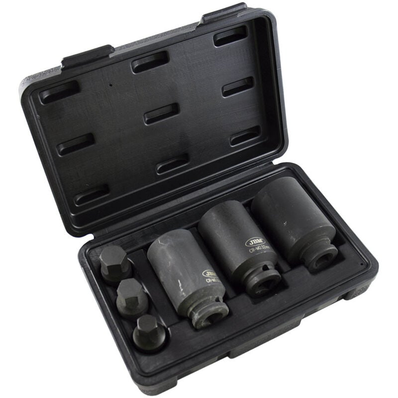 Ensemble de 3 clés à douille et perceuses à percussion hexagonales de 3 1/2 po JBM 52337