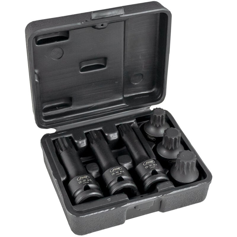 JBM - Lot de 6 inserts xzn 1/2' avec embout à percussion 52546