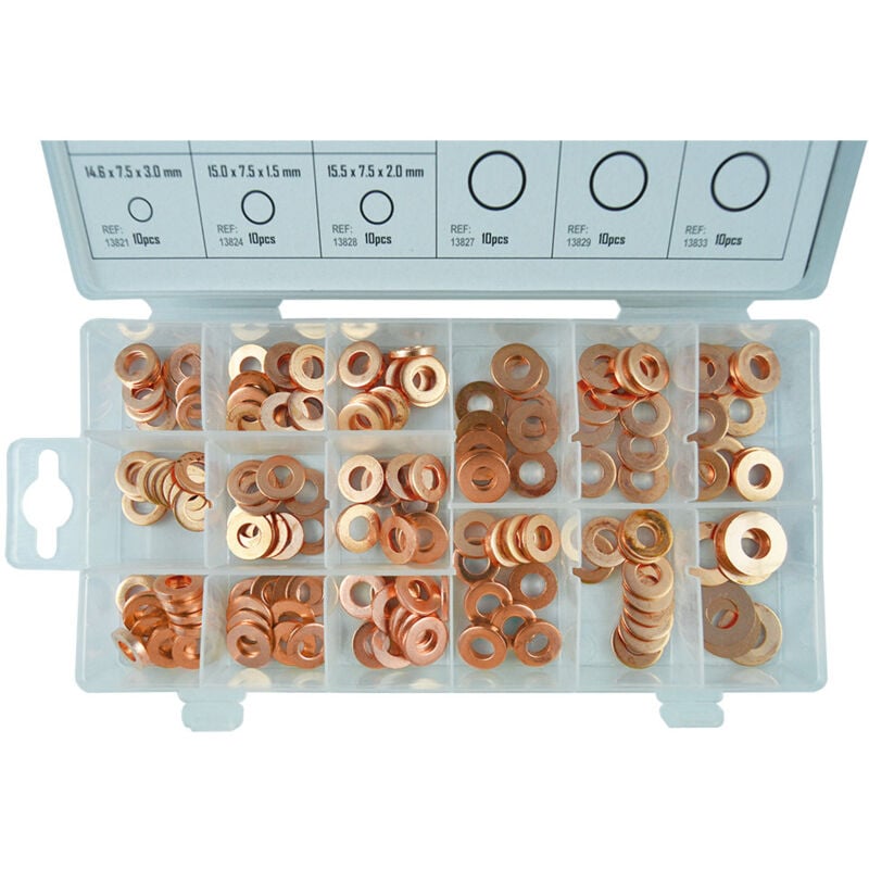 JBM - jeu de joints en cuivre pour injecteurs, 150 pièces 53229