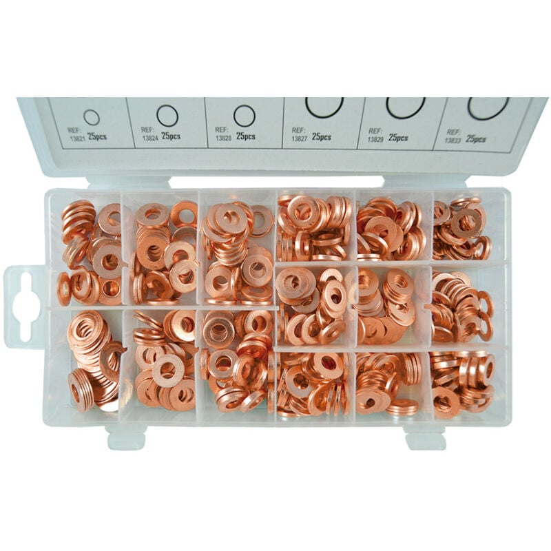 JBM - kit de joints en cuivre pour injecteurs 375 pièces 53340