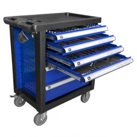 JBM 53447 Cassettiera a 6 cassetti blu per officina con assortimento 171 Pz.