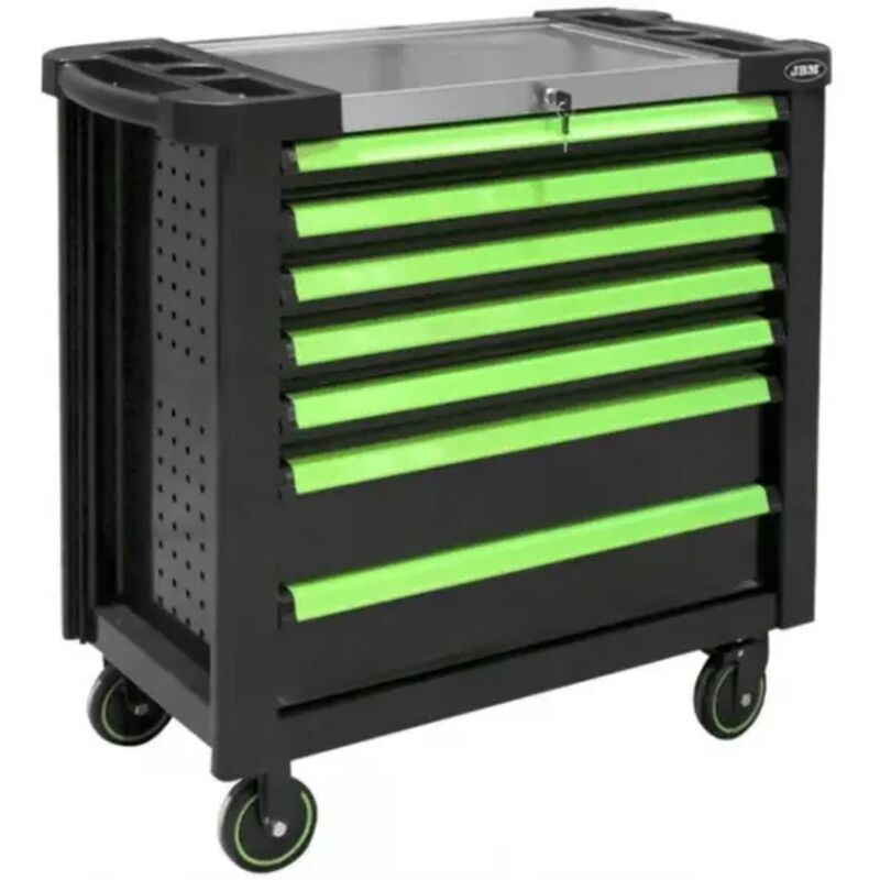 JBM 53869 Cassettiera portautensili XL verde con 7 cassetti