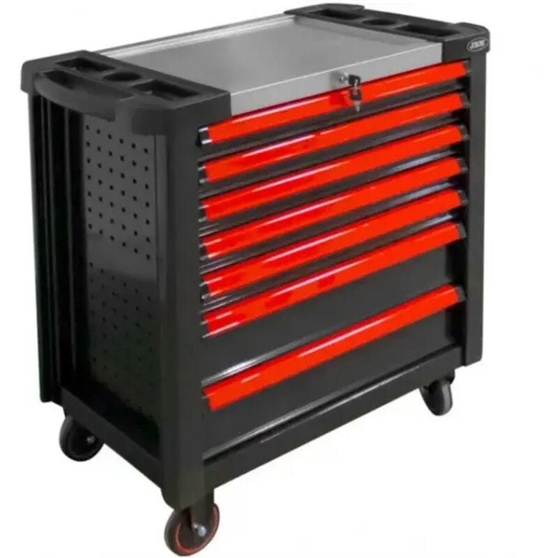 JBM 53870 Cassettiera portautensili XL rossa con 7 cassetti