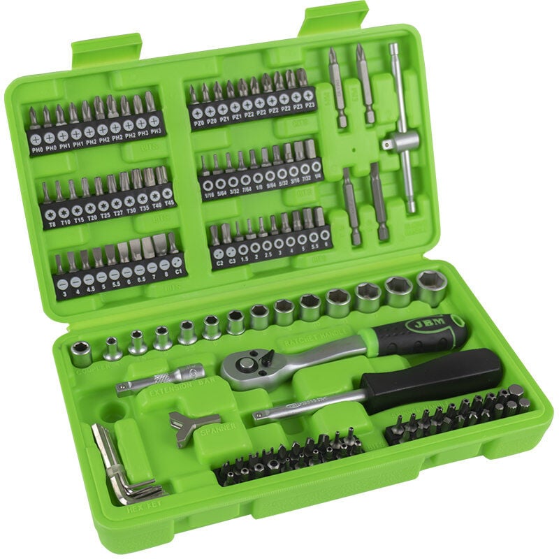 Coffret de 130 pièces avec douilles et embouts JBM53953