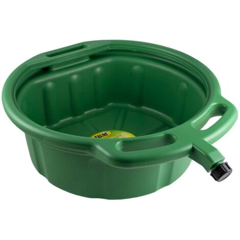 JBM – Bac de vidange de fluides et antigels 18 litres – Bec verseur fileté avec bouchon – Poignées pratiques – Rebords anti éclaboussures
