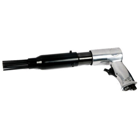 JBM – Dérouilleur décapeur pneumatique à aiguilles – 4500 coups/min – 19 aiguilles 180x3mm – Pression de travail 6.3 bar – Embout pour coupleur rapide
